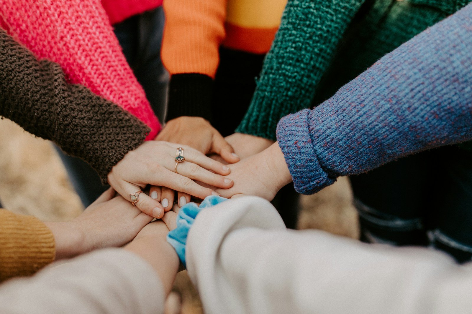 Community hands joined for social support